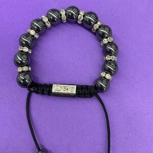 Elegant Black and Silver Beaded Bracelet